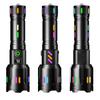 New White Laser Long Range Flashlight Type-C Charging Digital Display Fluorescent Bar Tail Hammer Zoom Flashlight Telescopic Flashlight
