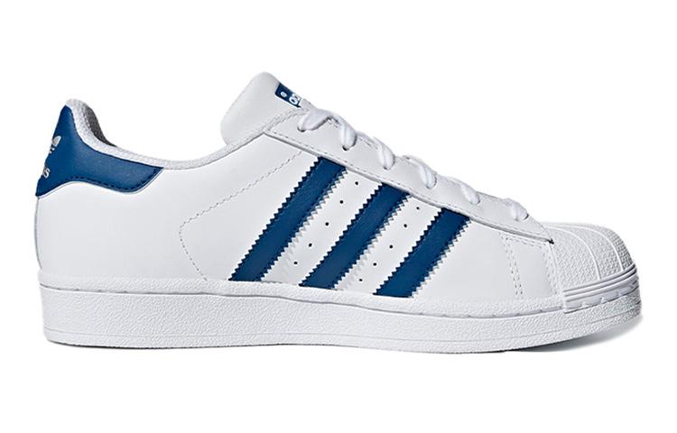 adidas Оригинальные SUPERSTAR Удобные Низкие Скейтбордические Кроссовки Бело-Синий Хвост Унисекс F34163
