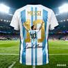 Футбольная футболка AI MESSI # 10 Взрослая Модная Летняя Быстросохнущая Спортивная Рубашка Рубашка для Тренировок на Открытом Воздухе Топ для Фанатов