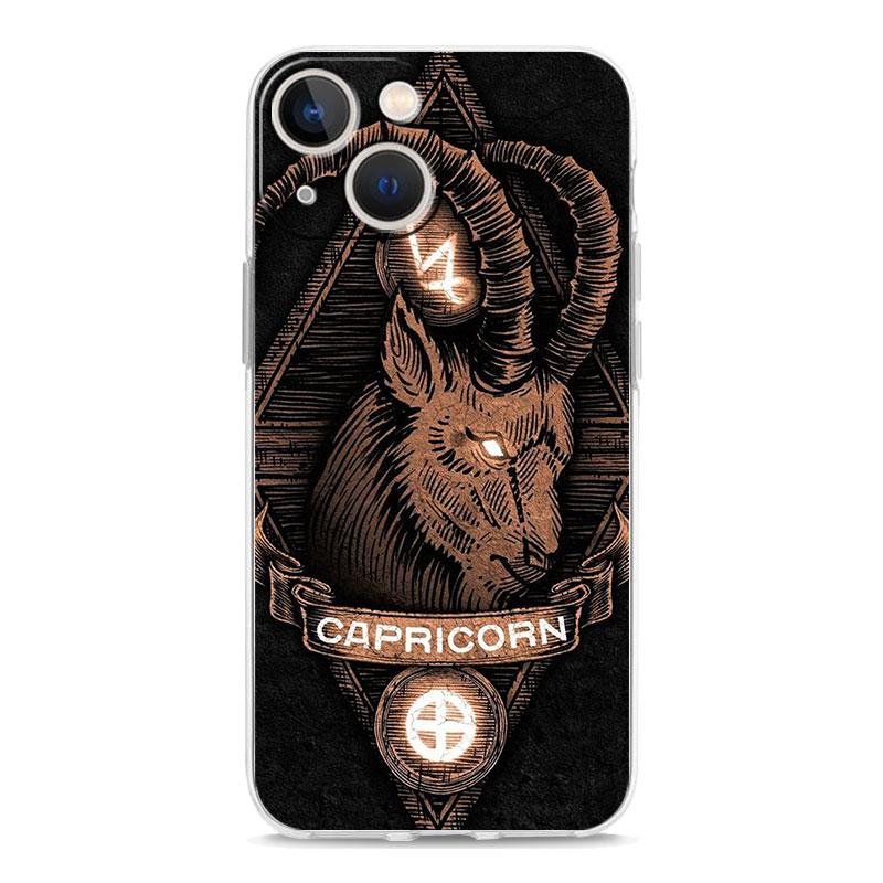 Чехол для телефона для iPhone 16 15 14 13 12 11 Pro Max XS X XR 7 8 Plus мягкий ТПУ Прозрачный чехол Овен Лев Весы Рыбы Дева Козерог