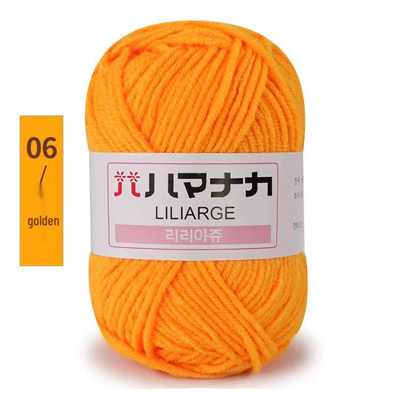 Пряжа из молочного хлопка, 4-слойная: Пряжа средней толщины для детских изделий, ручного вязания шарфов, вязания крючком обуви, кукол и DIY-проектов.