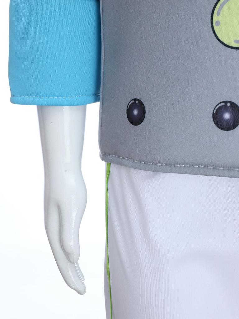 Unisex Kids Robot Costume Long Sleeve Colorful Printed Top Elastic Waistband Pants Cute Robot Headgear Cosplay Halloween Set