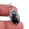 Подвеска из натурального снежного обсидиана 925 пробы из стерлингового серебра 1,25 дюйма Y3u83