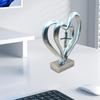 Yousheng Double Love Heart Figurine Twisted Heart Shaped Resin Statue Sculpture Home Office Bookshelf Desktop Decoration Ornament