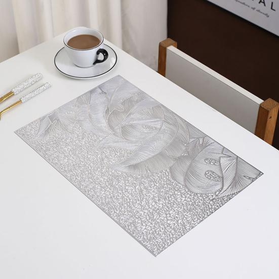 Золотой металлический полый прямоугольный коврик для стола, термостойкая обеденная подставка из ПВХ