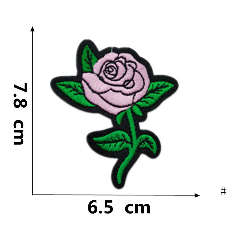 Вышитая термоаппликация из ткани «Роза и цвет сливы» для украшения одежды