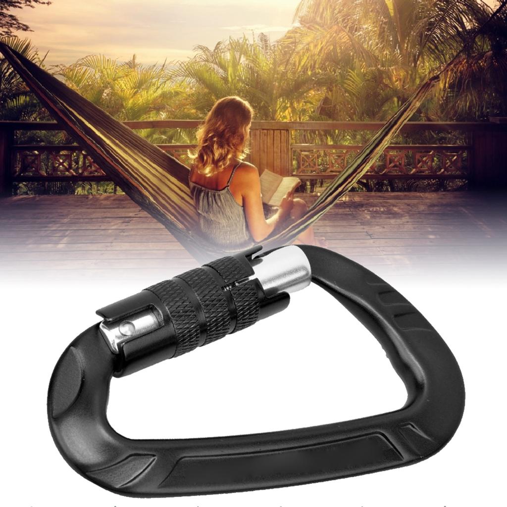 1 шт. 7075 Авиационный алюминий 12 кН D-образный карабин-клипса Аксессуар для безопасности на открытом воздухечерный