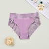 Large Size Women's Lace Mid-high Waist Panties Sexy Hollow Breathable Widened Waistband Tummy Briefs Suitable for Fat Girls
