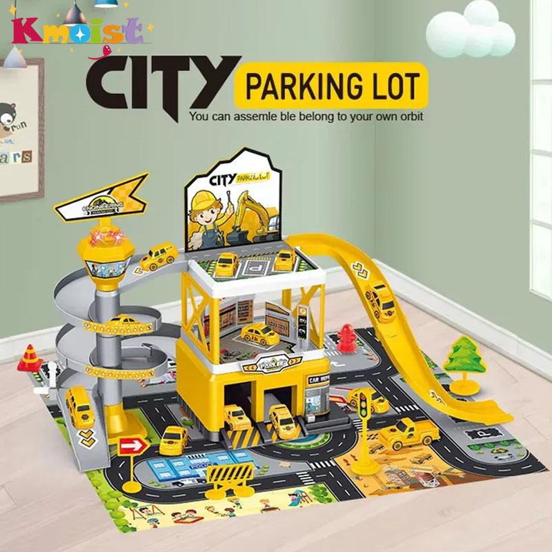 Игрушки Парковка Электрическая Рельсовая Машинка Парковка DIY Собранная Трасса Инерционная Машинка Инженерная Мини-Машина Игрушка Мальчики Дети День Рождения Подарок