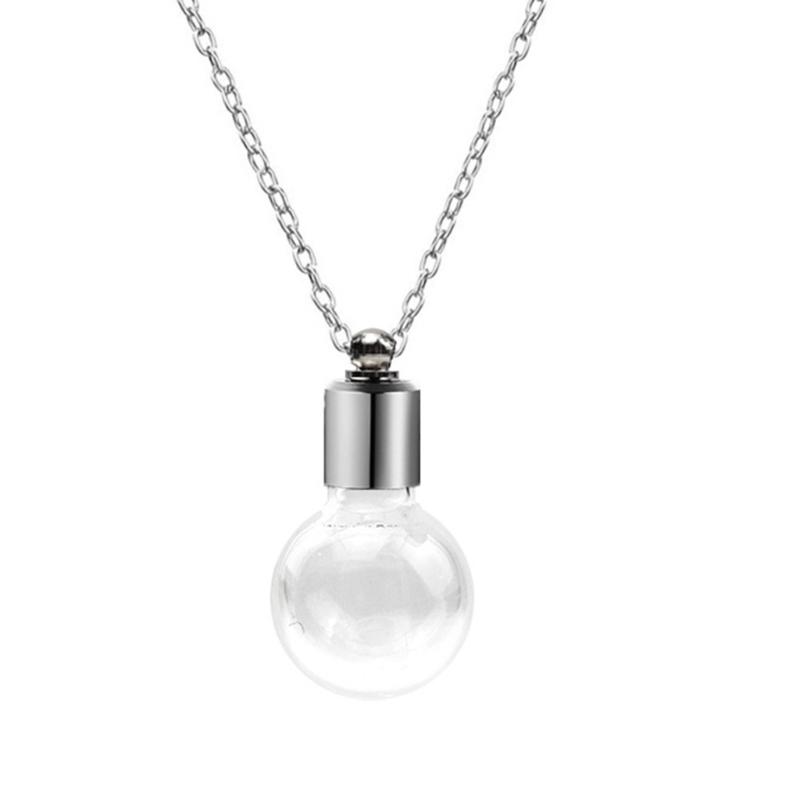 Glass Perfume Vial Pendant Wishing Bottle Clear Charm Glass Bottle Necklace Jewelry Gift Glass Bottle Necklace Transparent Glass