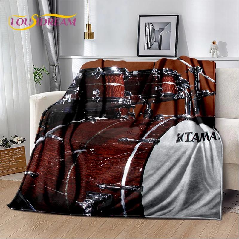3D Music Instruments TAMA Drum Kit Drum Set Blanket,Soft Throw Blanket for Home Bedroom Bed Sofa Picnic Travel Office Cover Gift