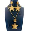 Dubai Copper Alloy Set Niche Women's 24K Pentagram Pendant Necklace Earrings Wedding Party African Jewelry 2026