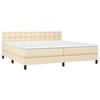 Maison Exclusive - Sommier à lattes de lit avec matelas Crème 200x200 cm Tissu