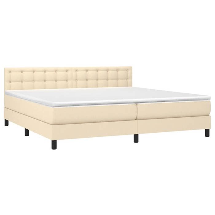 Maison Exclusive - Sommier à lattes de lit avec matelas Crème 200x200 cm Tissu