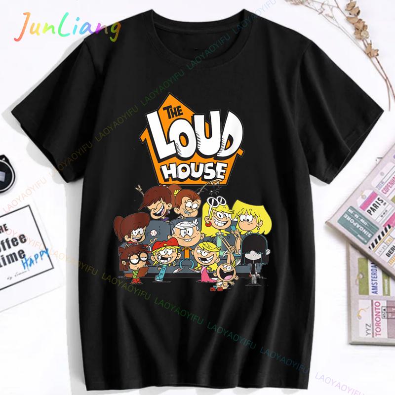 Loud House Tshirts Cartoon Print Japanese Anime Anime Teeshirt Short Sleeve Tshirt Funko Harajuku Kawaii Funny Cool Fashion