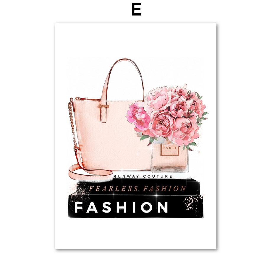 Flower Perfume Lipstick Book Fashion Makeup Nordic Posters And Prints Art Canvas Painting Wall Pictures For Living Room Decor