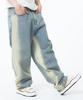 CONTROBANAL3 Seam-Line Washed Wide Denim Pants [Pale Blue]
