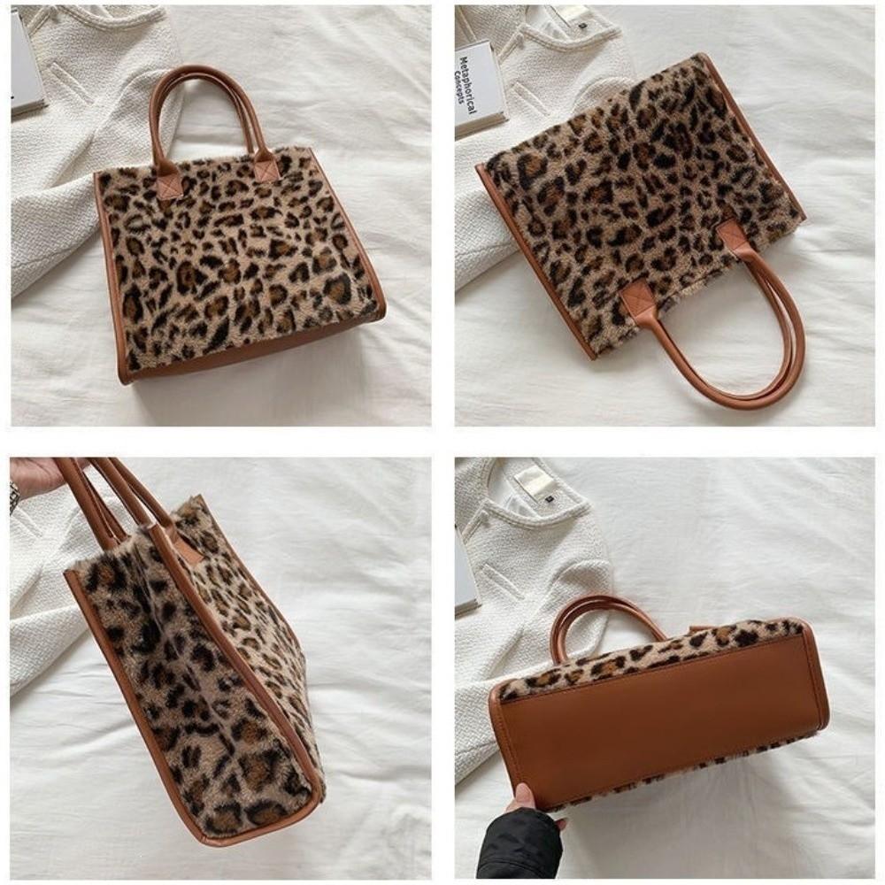 Durable Soft Shopper Tote Versatile Large Capacity Handbag Fashion Plush Tote Bag Women