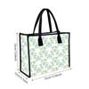 Watercolor Bow Tote Bag Green Leaf Print Casual Shoulder Bag for Daily Use