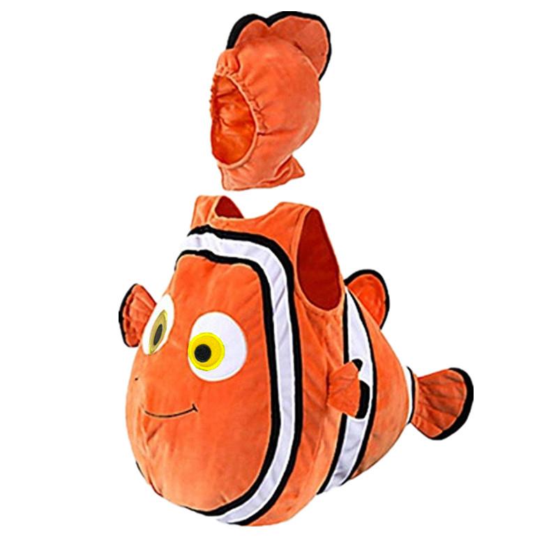 Toddler Nemo Clownfish Costume for Kids Cartoon Cosplay Halloween Christmas Party Outfit with Hat Party Performance Costumes