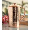 Pure Copper Hammered Jug Pitcher with Lid 1500 ML - Storage Water Serveware Home Hotel Restaurant Benefit Yoga Ayurveda