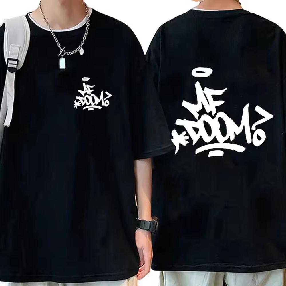 Camisetas Mujer Men Clothing Homme Printing T Shirt New in Top Singer Mf Doom Madlib Madvillain Double Sided Graphic Tshirt