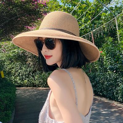 Летняя женская соломенная шляпа Shade, повседневная пляжная шляпа, пляжная солнцезащитная шляпа, большая шляпа с краем, прикрывающая лицо, пляжная шляпа