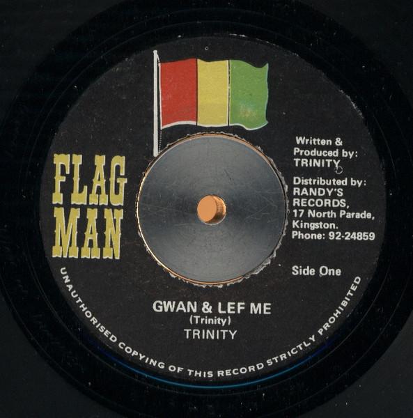 7-дюймовая пластинка TRINITY Gwan Lef Me NONE Flag Man 1978 Ямайка Регги Ска Даб Б/у