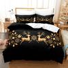 3D Digital Printing Three-Piece Set, Christmas Bedding Kit, Christmas Elk