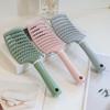 Cherry Blossom Pink Fluffy Curved Skull Rib Comb Brush for Home & Travel