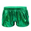 Low Shiny Rise Metallic Mens Elastic Waistban Trunks Boxer Shorts Lounge Short Pants Beachwear