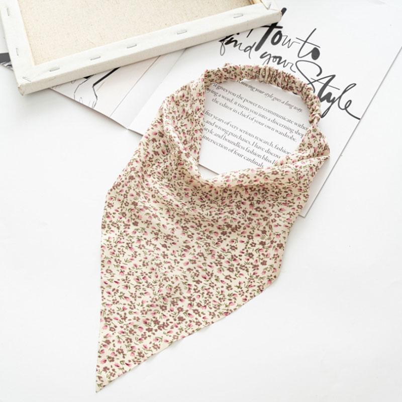 Summer Printting Hair Scarf Scrunchies Vintage Triangle Bandanas Hairband Headband Elastic Hair Bands Headwrap Hair Accessories