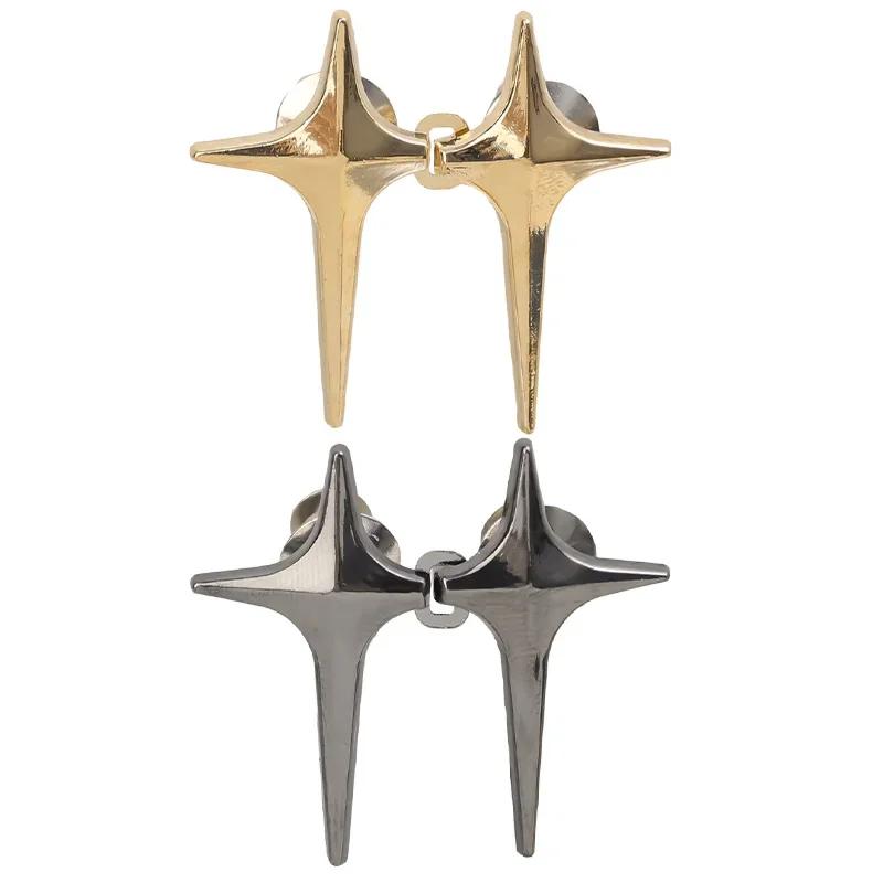 4pcs New Fashion Cross Star Waist Buckle Adjustable Pants Clips Waist Tightener No Sewing Metal Button Snaps for Jeans Decor