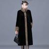 Luxury Faux Mink Fur Coat for Plus Size Women Winter Fashion Mom Outerwear Stand Collar Loose Fit Elegant Jacket