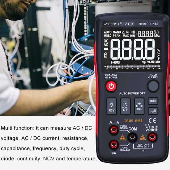 Professional Handheld Digital Multimeter DC AC Voltage Resistance Tester Meter