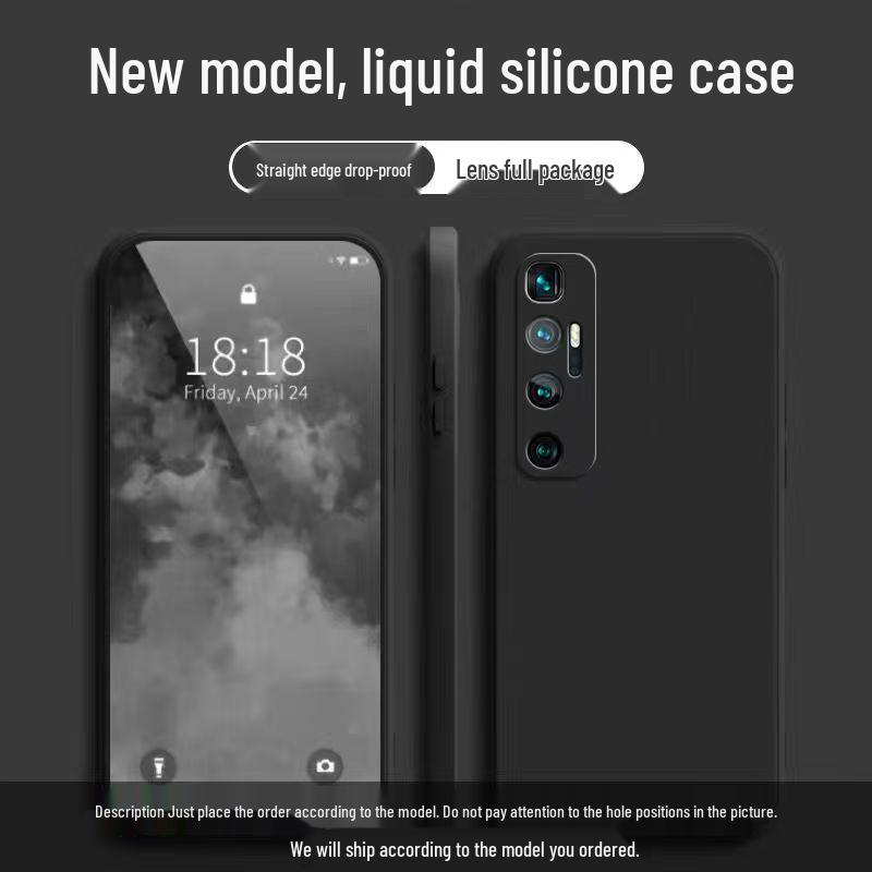 Чехол из жидкого силикона однотонный для Xiaomi 10 Ultra - Полное покрытие, Защита от падений, Мягкий корпус, Дизайн с прямыми гранями.