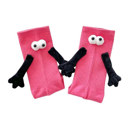1 пара магнитных носков для рук однотонные длинные носки с 3D персонажем руки держащиеся за руки носимые носки для повседневной носки