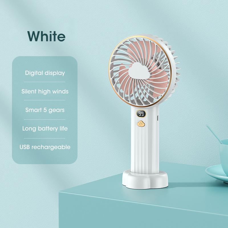Mini Handheld Fan 3000mAh Portable Rechargeable USB 5 Speeds Strong Wind for Home Office Outdoor Travel