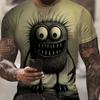 Мужская футболка с коротким рукавом и круглым вырезом с принтом Monster Graphic, мужская летняя одежда, мягкая, слегка эластичная ткань из смеси полиэстера