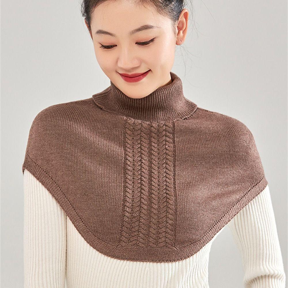 Soft Knitted Ring Scarf Winter Warm Cover Head Neck Fashion Fake Collar  for Women Girls