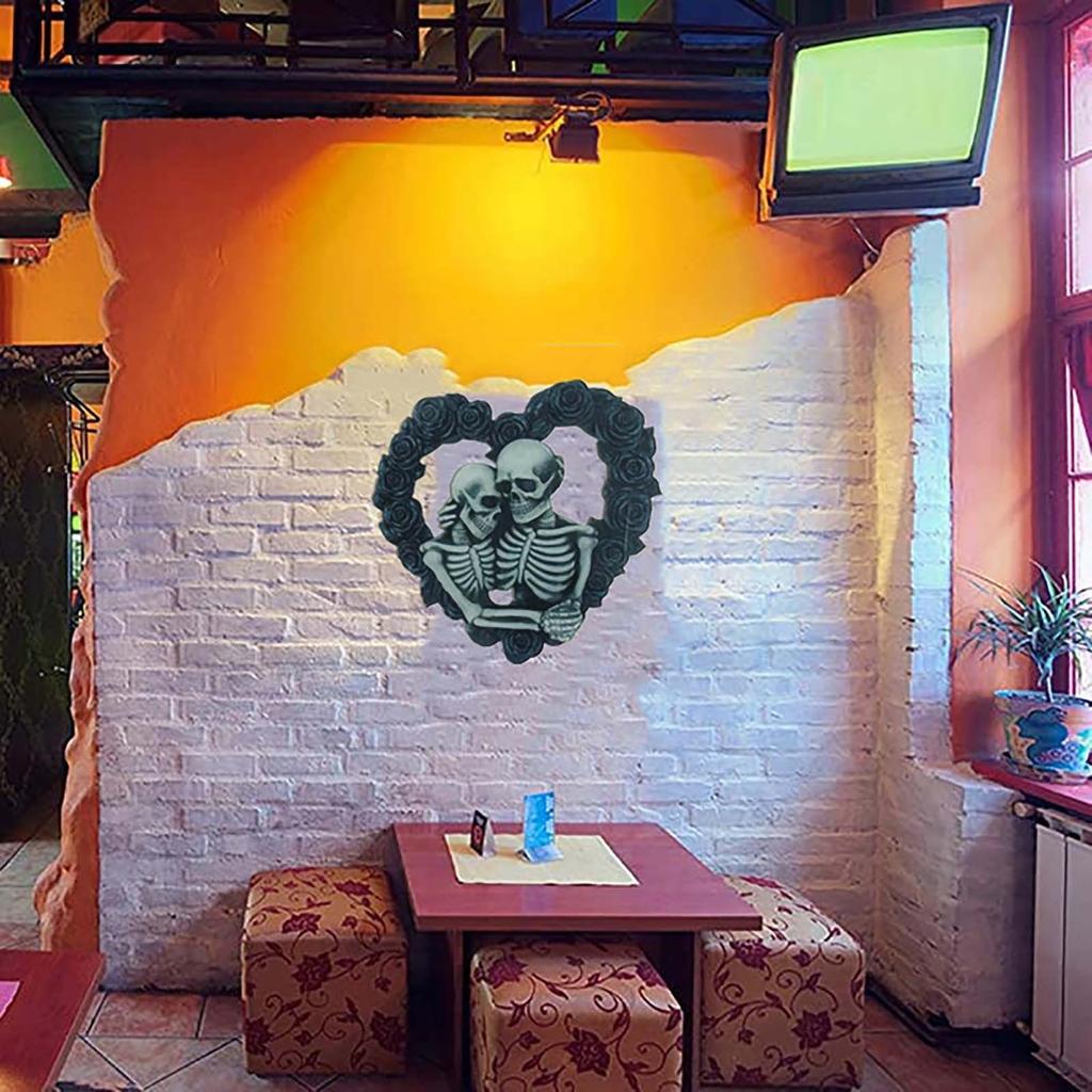 Хэллоуин Скелет Пара Дверной Знак Черная Роза Кулон Декоративный Дверной Знак