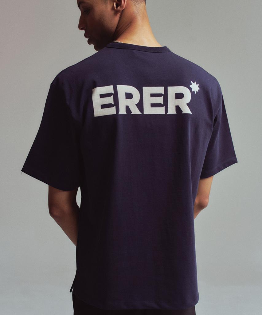 ERER [Un] Базовая футболка с логотипом Темно-синяя