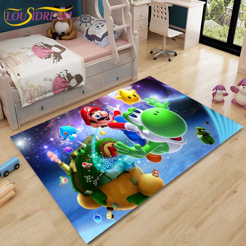 Ковер Mario Bros Аниме Ковер для гостиной Спальни Прикроватный Коврик Японская Кабинет Коврик под Компьютерный Стул Домашний Модный Коврик для Пола Ковер