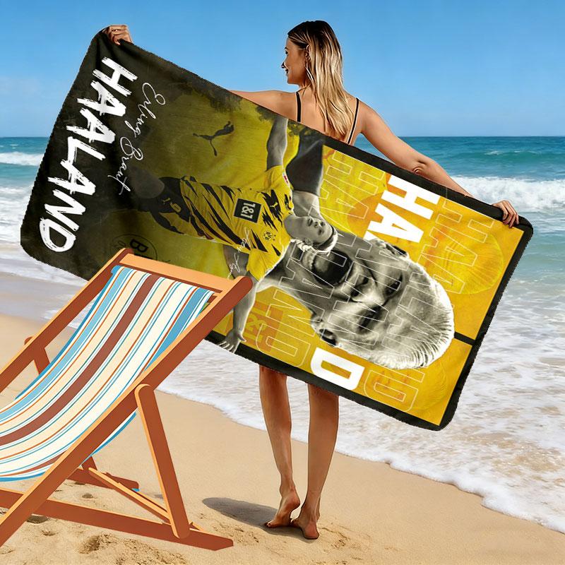 Haaland Print Beach Towel, Large Soft Quick Dry Towel for Beach Camping Swimming