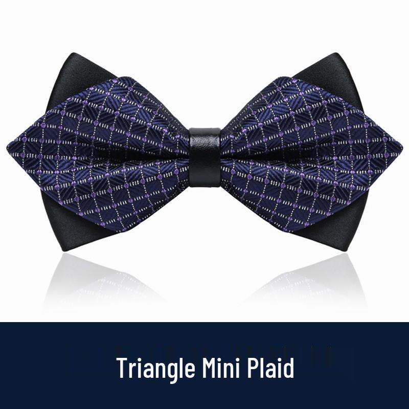 Men's Burgundy & Black Bow Tie for Weddings - British Korean Style