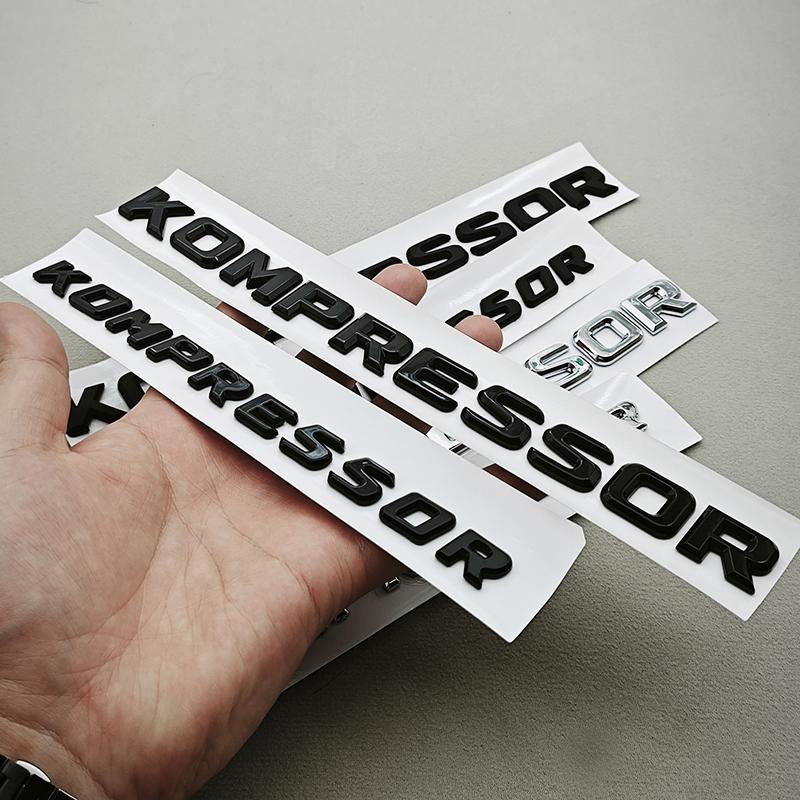 3D KOMPRESSOR Emblem Badge Letters For Benz W203 W204 W211 W210 C SLK Class ABS Glossy Black Chrome Trunk Logo Decal Accessories SL6
