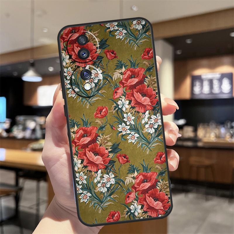 Russian Scarf Floral Case For Honor Magic 5 6 7 8 Pro Honor 200 400 50 70 90 Lite X8b X8c X9b X9c X9d Win RT Cover