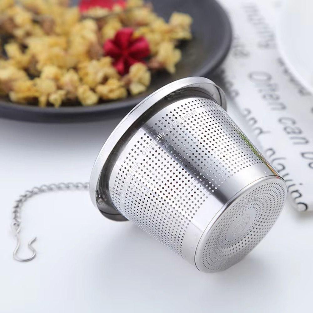 Fine Mesh Stainless Steel Tea Infuser Extended Chain Loose Tea Separation Basket Spices