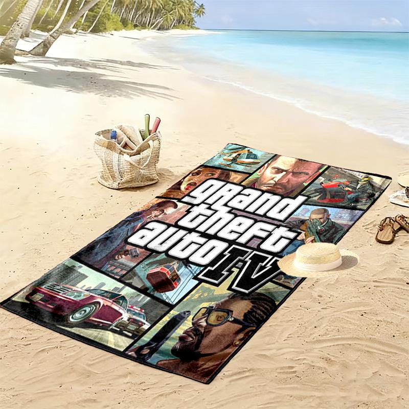 Grand Theft Auto V: Adventure Awaits beach towel Beach towel for vacation photos Outdoor camping Outdoor pool towel quick-drying swim towel swim