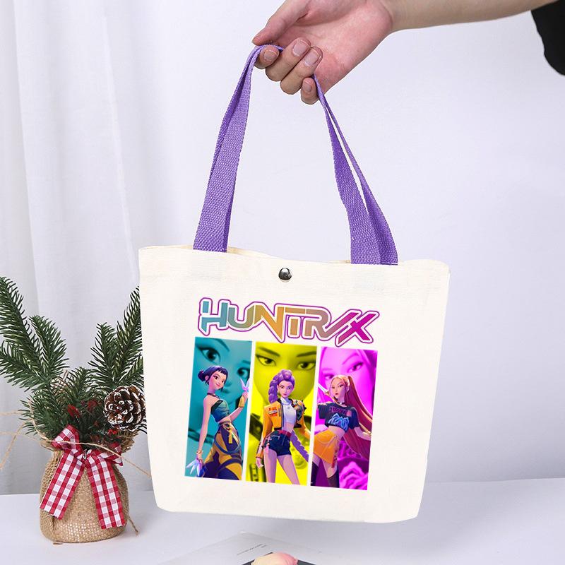 K-Pop Anime Cartoon Printed Student Large Capacity Portable Shoulder Bag Casual Canvas Bag